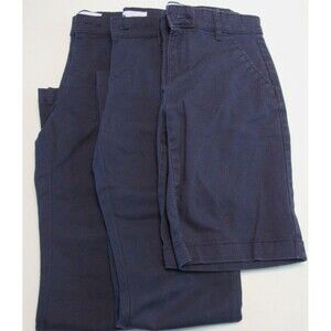 Girls 3 Pair Old Navy Boot Cut Pants and Bermuda Shorts Lot Size 12 Uniform Blue